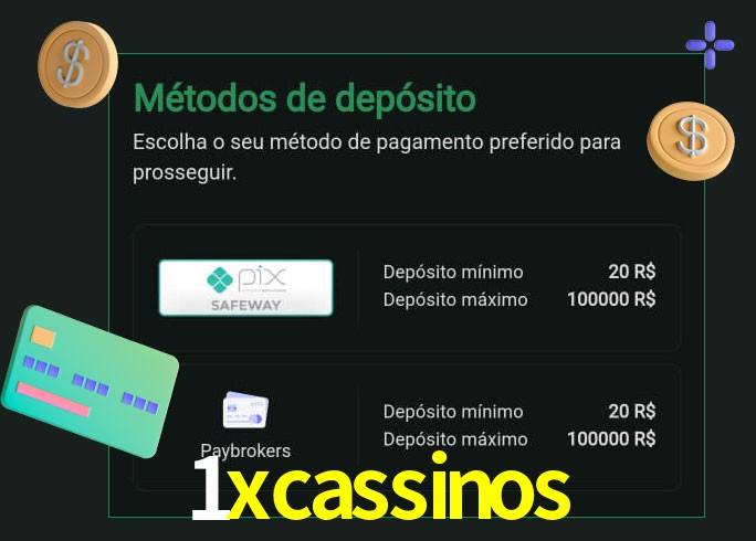 O cassino 1xcassinos oferece uma grande variedade de métodos de pagamento